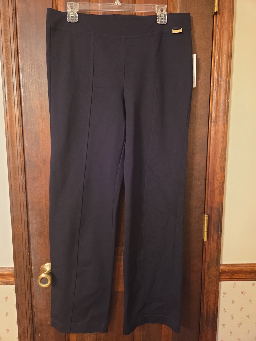 Calvin Klein Navy Wide-Leg Pull-On Pants